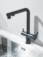 AB110FB Смеситель для кухни с фильтром выдвижной черный — изображение 3