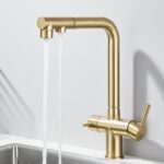 AB110FGL Смеситель для кухни с фильтром выдвижной золото