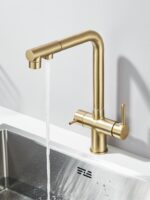 AB110FGL Смеситель для кухни с фильтром выдвижной золото — изображение 3