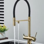 AB105FGL Смеситель (гладкий шланг) для кухни с фильтром для питьевой воды золото