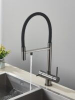 AB105FG Смеситель (гладкий шланг) для кухни с фильтром для питьевой воды серый матовый — изображение 4