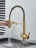 AB102FBR Смеситель (пружинный) для кухни с фильтром для питьевой воды бронза — изображение 5