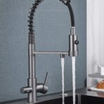AB102FC Смеситель (пружинный) для кухни с фильтром для питьевой воды серый