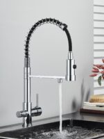 AB102FS Смеситель (пружинный) для кухни с фильтром для питьевой воды серебристый — изображение 4