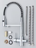 AB102FS Смеситель (пружинный) для кухни с фильтром для питьевой воды серебристый — изображение 5