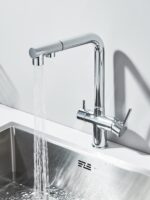 AB110FS Смеситель для кухни с фильтром выдвижной серебро — изображение 4