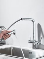 AB110FS Смеситель для кухни с фильтром выдвижной серебро — изображение 5